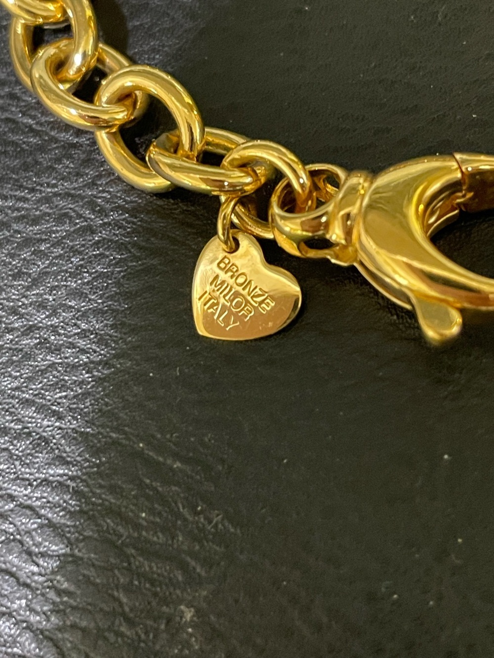 Milor Italy Bronze Gold Plate Chunky Chain Bracelet Y2K McBling Bronzo Italia - Picture 6 of 13